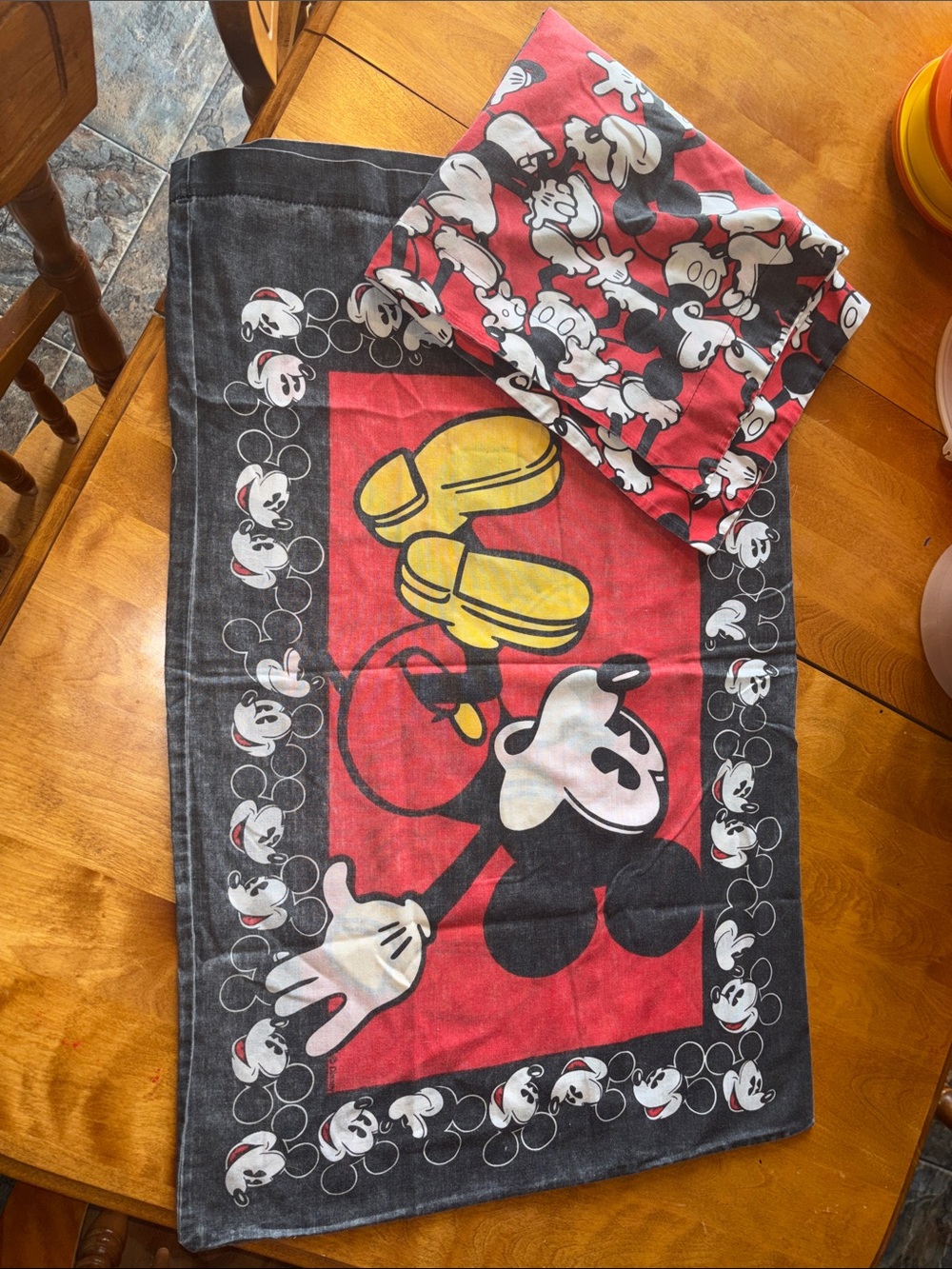 Disney Mickey Mouse Red Black Yellow Throw Pillowcase Cover
